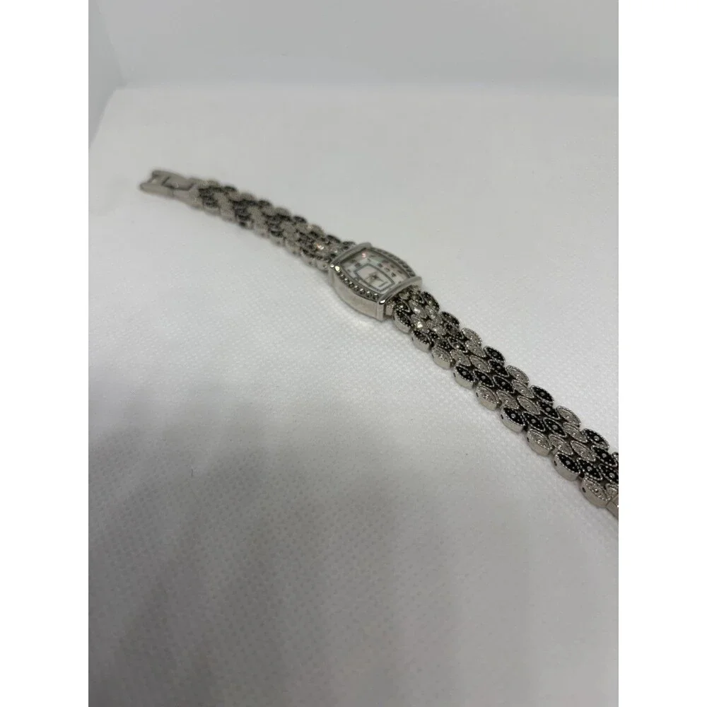 Women’s Silver Tone Rhinestone Bracelet Watch – Working Quartz Dress Watch